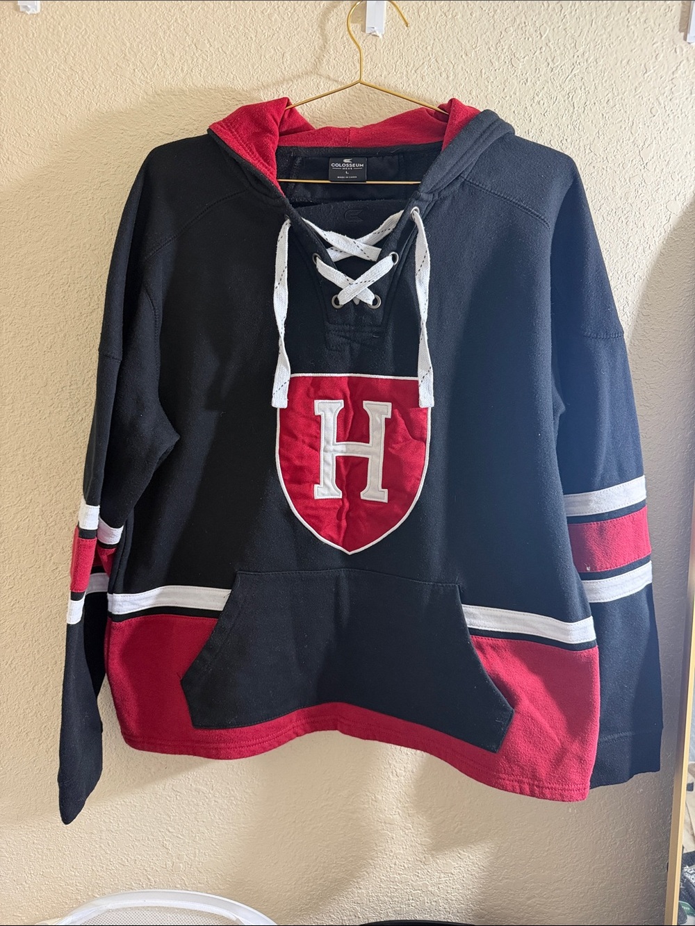 Colosseum Men's Hoodie in Black and Red